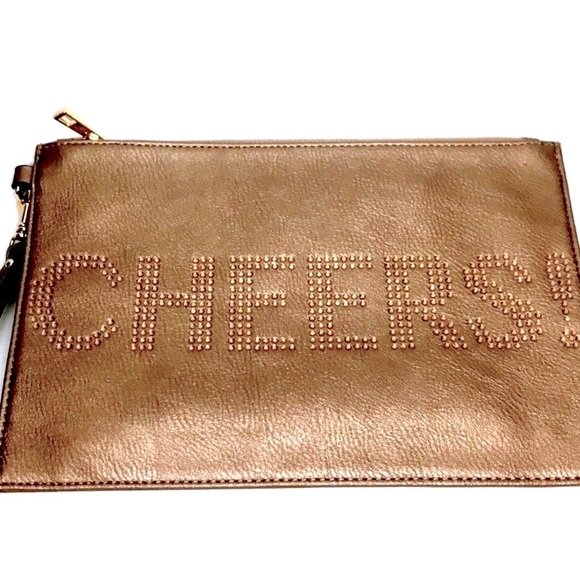 Apt. 9 Handbags - Apt. 9 Bag Clutch Gold CHEER Rhinestones